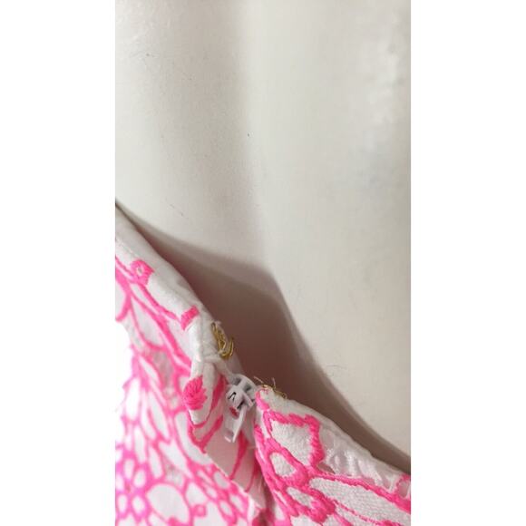 Lilly Pulitzer Women's Pink White Floral Strapless Dress sz 12 - Picture 5 of 6